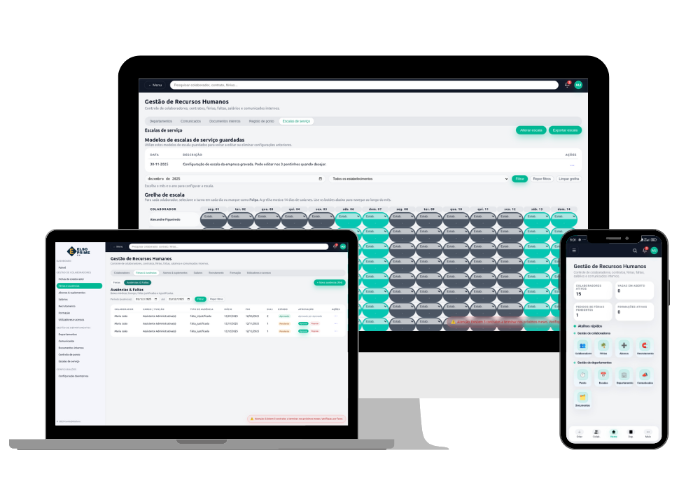 Plataforma Elso Prime RH (visualização no desktop)